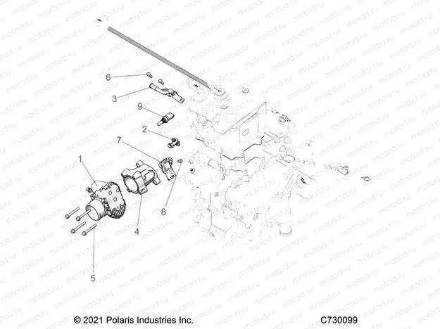 ENGINE | ENGINE, THROTTLE BODY and FUEL RAIL - R22M4U57B5 (C730099)