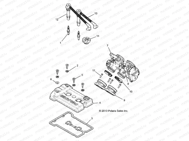 ENGINE | ENGINE, THROTTLE BODY AND VALVE COVER - Z15VDE99FV (49RGRTHROTTLEBODY14RZR1000)