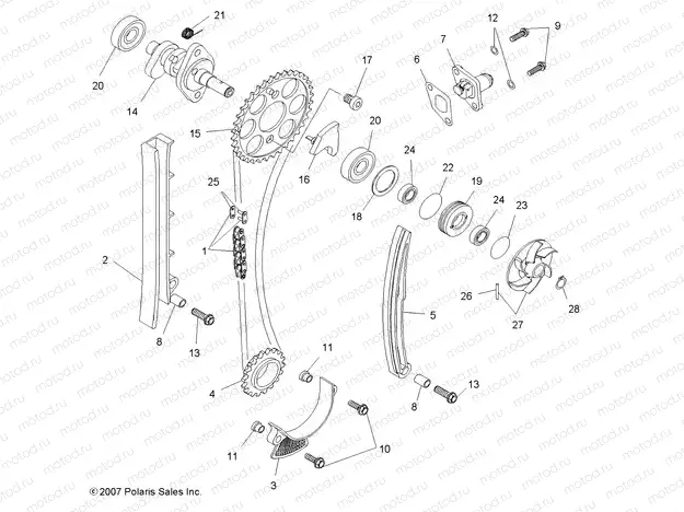 ENGINE | ENGINE, TIMING SYSTEM - A08GP52AA (49ATVCAMCHAIN08OUT525S)