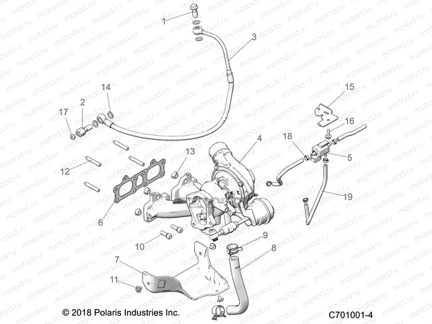 ENGINE | ENGINE, TURBO CHARGER MOUNTING - Z20NAE92KL (C701001-4)