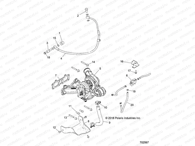 ENGINE | ENGINE, TURBO CHARGER MOUNTING - Z20P4L92AG/AP/BG/BP/LG (702567)