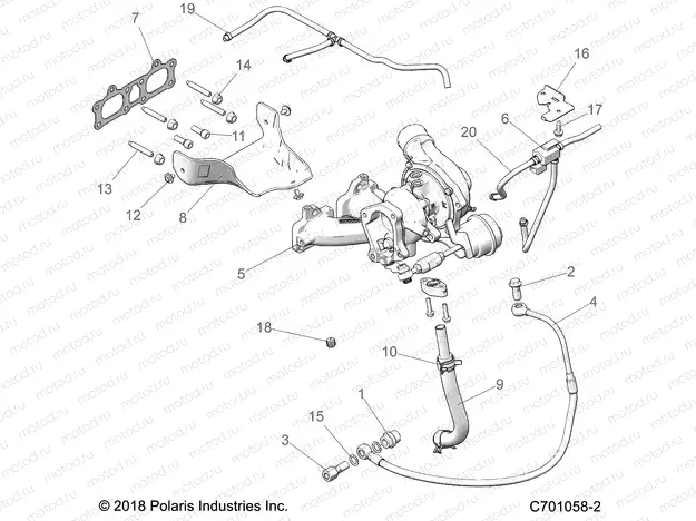 ENGINE | ENGINE, TURBO CHARGER MOUNTING - Z20PAE92AC/BC/F92AC/LC (C701058-2)