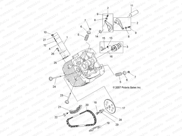 ENGINE | ENGINE, VALVES and CAMSHAFT - A08LH27AW/AX/AZ (49ATVVALVE08SP300)