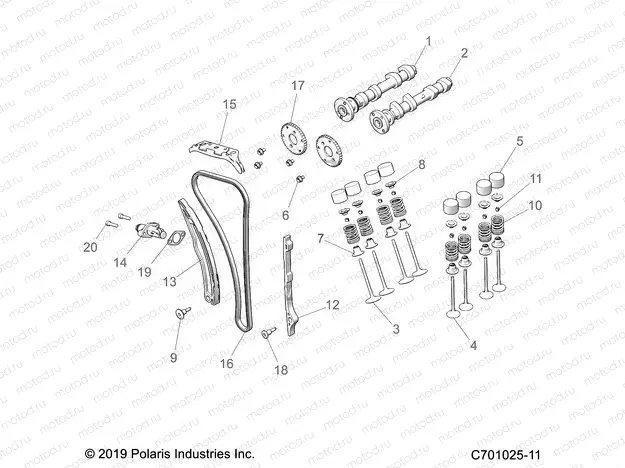 ENGINE | ENGINE, VALVES and CAMSHAFTS - Z22A5K87A4/A5V87A4 (C701025-11)