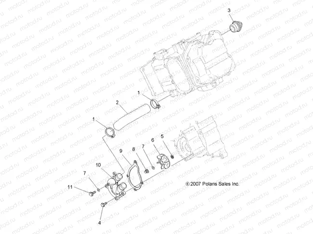 ENGINE | ENGINE, WATER PUMP - A09MN50ET (49ATVWATERPUMP08SP500)