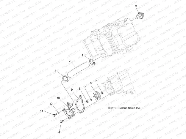 ENGINE | ENGINE, WATER PUMP - A11MH50FF (49ATVWATERPUMP10SP500)