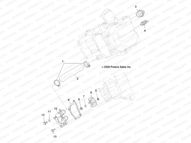 ENGINE | ENGINE, WATER PUMP - R13RH45AG (49RGRWATERPUMP10)