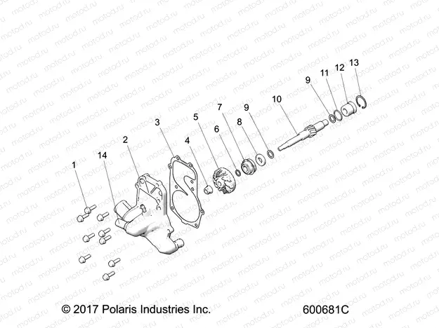 ENGINE | ENGINE, WATER PUMP - S21FJB8/FJE8/FJP8 ALL OPTIONS (600681C)