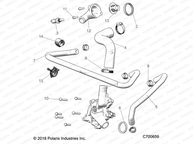ENGINE | ENGINE, WATERPUMP AND BYPASS - R19RRE99F1/FC/SC1/SCC/SFC/F1/SJ1/PCC/PFC (C700659)