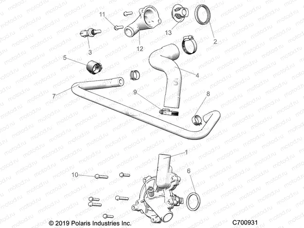 ENGINE | ENGINE, WATERPUMP AND BYPASS - R20RRE99A/B (C700931)