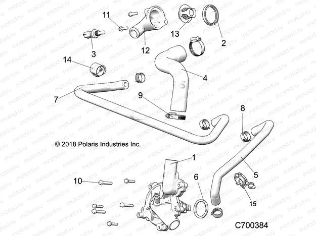 ENGINE | ENGINE, WATERPUMP AND BYPASS - R20RRM99AL (C700384)