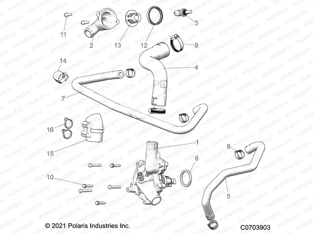 ENGINE | ENGINE, WATERPUMP AND BYPASS - R22RRB99AZ/BZ (C0703903)