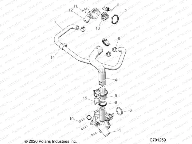 ENGINE | ENGINE, WATERPUMP AND BYPASS - R23RSV99AC (C701259)