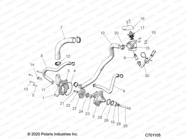 ENGINE | ENGINE, WATERPUMP AND BYPASS - Z20A4E99AH/BH/LH (C701105)