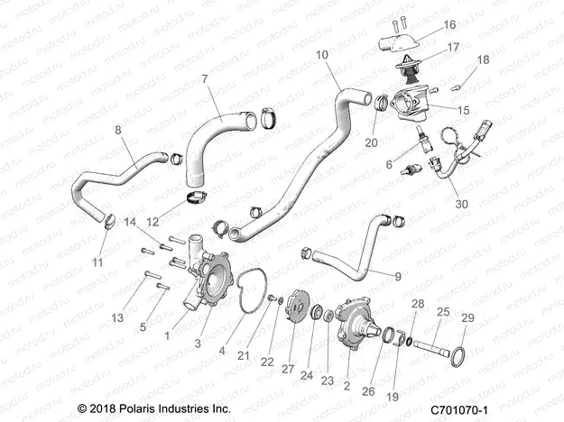 ENGINE | ENGINE, WATERPUMP AND BYPASS - Z20ASS99C2/CH (C701070-1)
