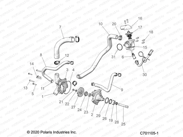 ENGINE | ENGINE, WATERPUMP AND BYPASS - Z21A4E99AX/BX(C701105)