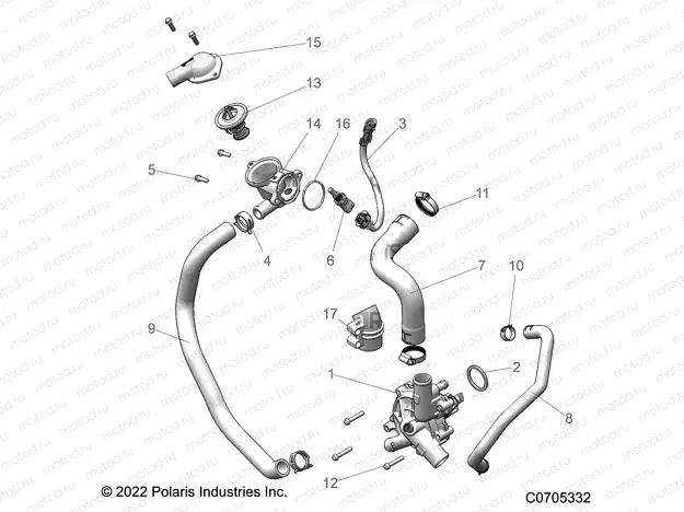 ENGINE | ENGINE, WATERPUMP AND BYPASS - Z22R4C92AF (C0705332)