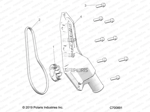 ENGINE | ENGINE, WATERPUMP IMPELLER and COVER - R20MAE57D7 (C700891)