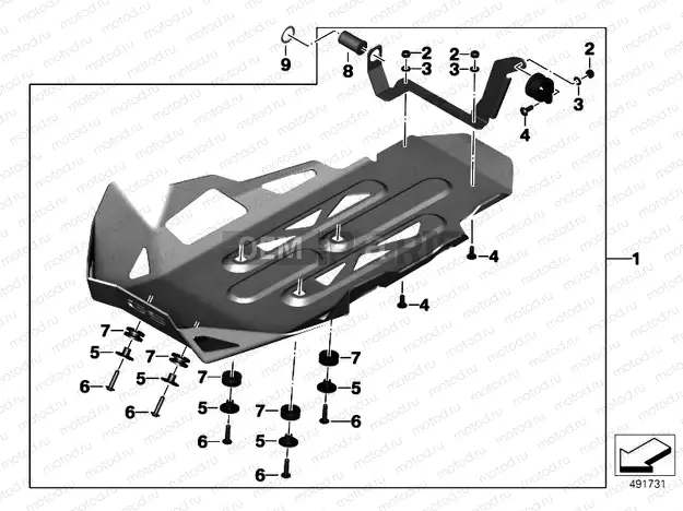 ENGINE GUARD, ALUMINUM