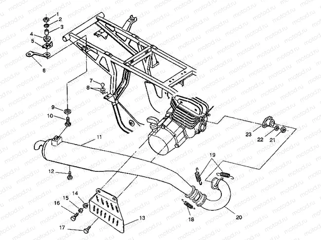 EXHAUST ASSEMBLY Trail Blazer W937221 (4924082408005A) | EXHAUST ASSEMBLY Trail Blazer W937221 (4924082408005A)