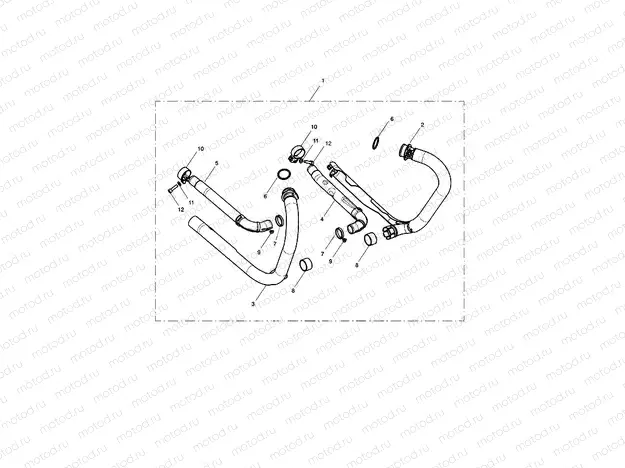 Exhaust Header, Pair, Black