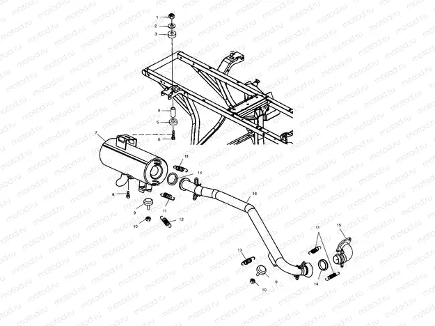 EXHAUST SYSTEM - A01CD50AA (4964196419A010) | EXHAUST SYSTEM - A01CD50AA (4964196419A010)