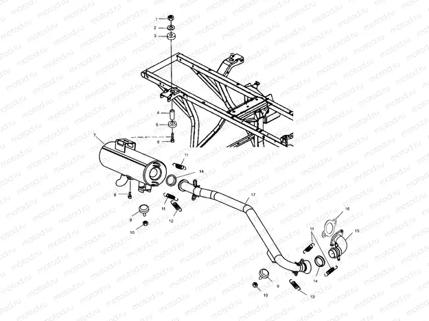 EXHAUST SYSTEM - A02CB32AA/AB/FC (4970107010A12) | EXHAUST SYSTEM - A02CB32AA/AB/FC (4970107010A12)