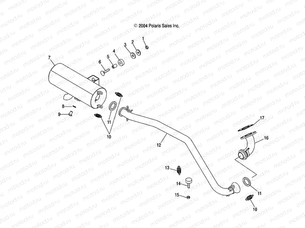 EXHAUST SYSTEM - A04JD50AA/AB/CA (4995189518B05) | EXHAUST SYSTEM - A04JD50AA/AB/CA (4995189518B05)
