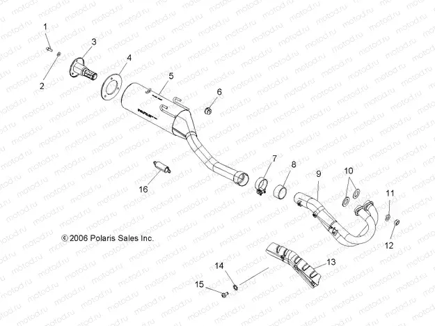 EXHAUST SYSTEM - A06GP50AA (49ATVXHAUSTOUTLAW) | EXHAUST SYSTEM - A06GP50AA (49ATVXHAUSTOUTLAW)