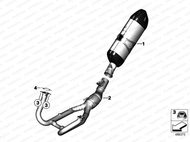 EXHAUST SYSTEM, CHROME-PLATED