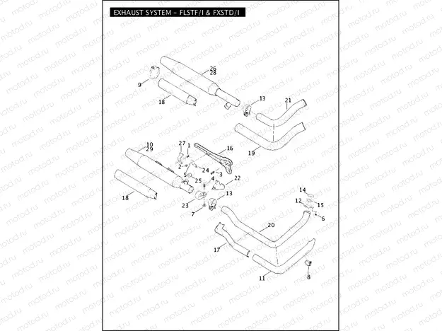 EXHAUST SYSTEM - FLSTF/I & FXSTD/I