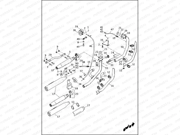 EXHAUST SYSTEM - FXDC, FXDB, FXDBP & FXDBB (1 OF 2)