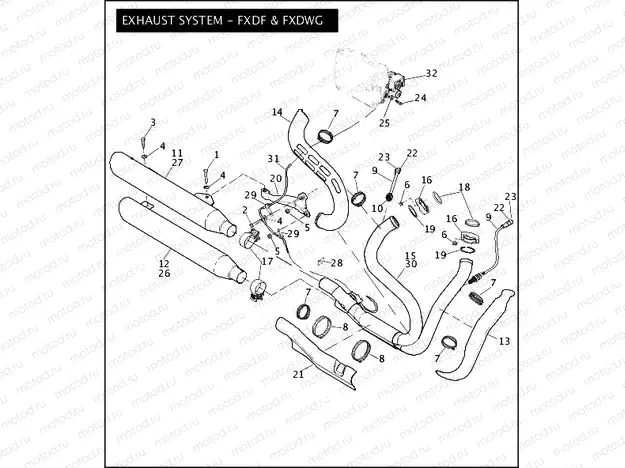 EXHAUST SYSTEM - FXDF & FXDWG