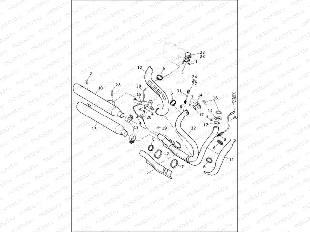EXHAUST SYSTEM - FXDF & FXDWG