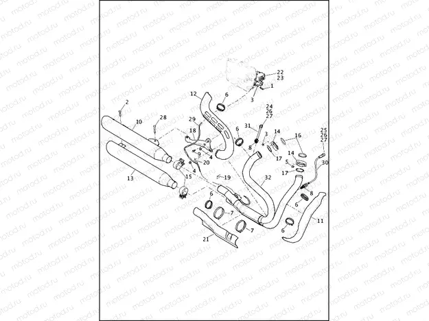 EXHAUST SYSTEM - FXDF & FXDWG