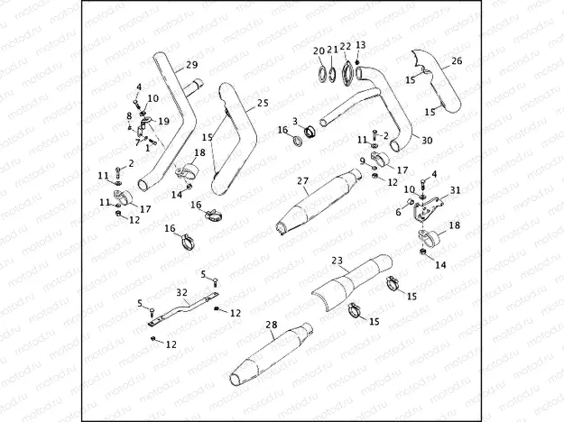 EXHAUST SYSTEM - FXRP