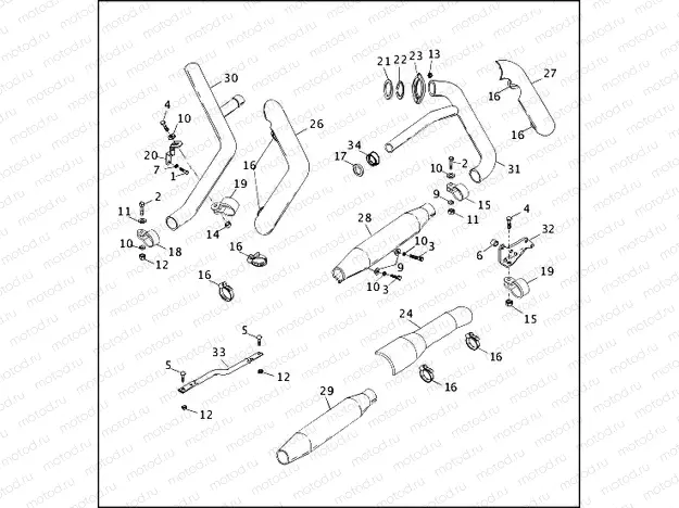 EXHAUST SYSTEM - FXRP