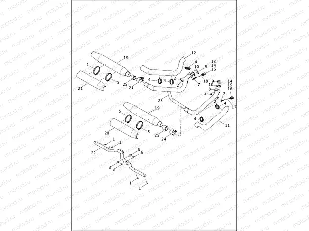 EXHAUST SYSTEM - FXSB, FLSTC (ENGLAND, HDI, INDIA, JAPAN)