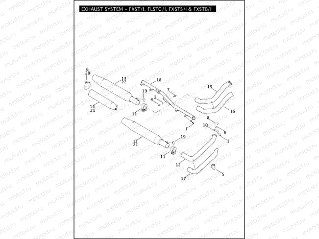 EXHAUST SYSTEM - FXST/I, FLSTC/I, FXSTS/I & FXSTB/I