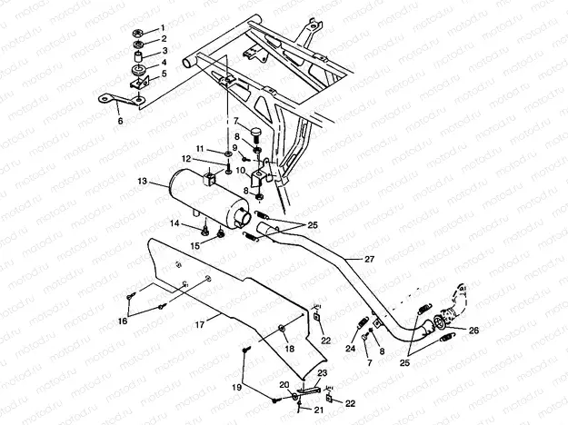 EXHAUST SYSTEM Magnum 2X4 W98AA42A (4945524552A010) | EXHAUST SYSTEM Magnum 2X4 W98AA42A (4945524552A010)
