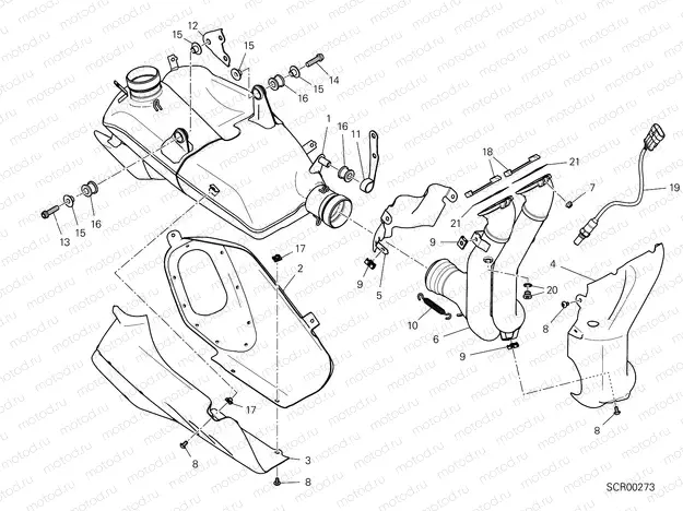 EXHAUST SYSTEM [MOD:PANV4 SP,PANV4SPM]