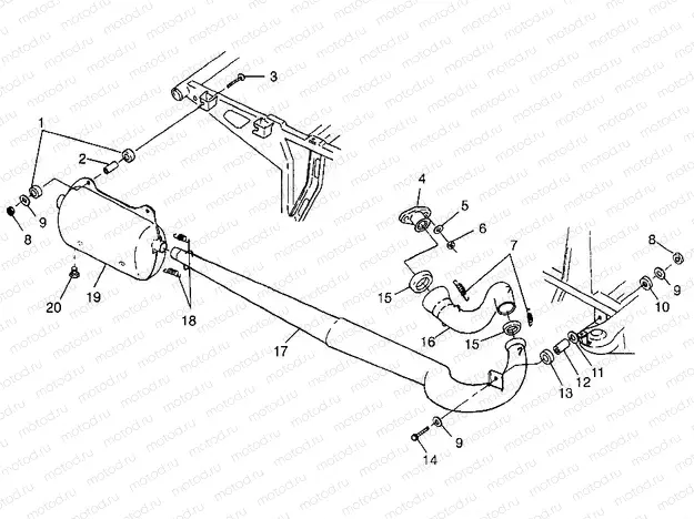 EXHAUST SYSTEM Scrambler 400 W98BC38C (4947254725A012) | EXHAUST SYSTEM Scrambler 400 W98BC38C (4947254725A012)