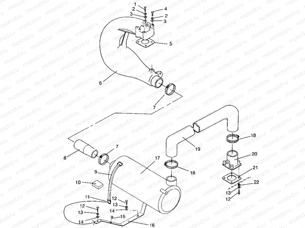 EXHAUST SYSTEM SLX 780 B954287 (4933953395B005) | EXHAUST SYSTEM SLX 780 B954287 (4933953395B005)