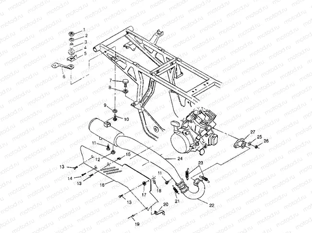 EXHAUST SYSTEM Sportsman 4x4 W958040 (4930403040A012) | EXHAUST SYSTEM Sportsman 4x4 W958040 (4930403040A012)