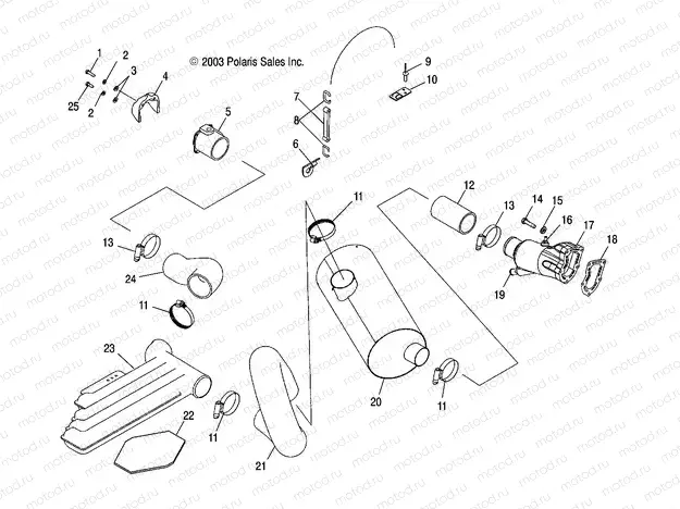 EXHAUST SYSTEM - W045305CA/IA/CB/IB/IE/CC/IC/CD/ID/IF (4990579057B03) | EXHAUST SYSTEM - W045305CA/IA/CB/IB/IE/CC/IC/CD/ID/IF (4990579057B03)