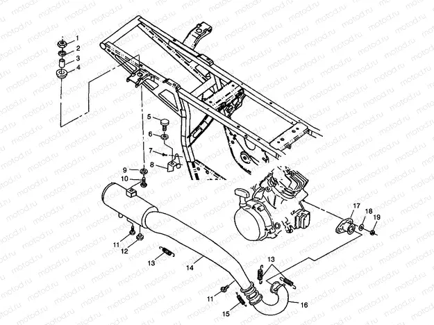 EXHAUST SYSTEM XPLORER 300 W98CC28C (4945264526A013) | EXHAUST SYSTEM XPLORER 300 W98CC28C (4945264526A013)