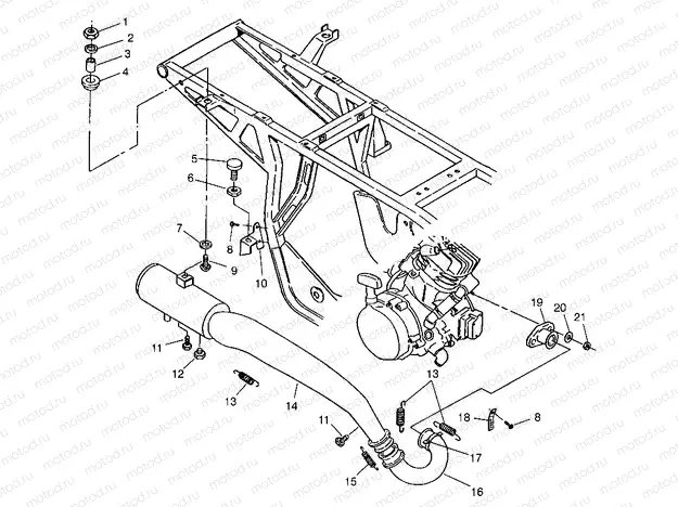 EXHAUST SYSTEM XPRESS 300 W969530 and XPRESS 400 W969540 (4935923592B002) | EXHAUST SYSTEM XPRESS 300 W969530 and XPRESS 400 W969540 (4935923592B002)