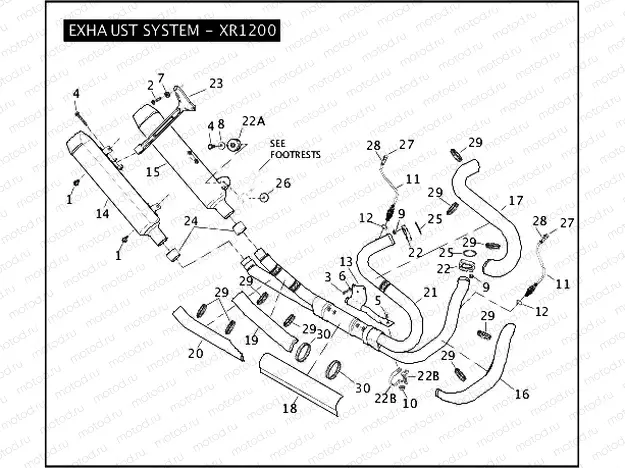 EXHAUST SYSTEM - XR1200