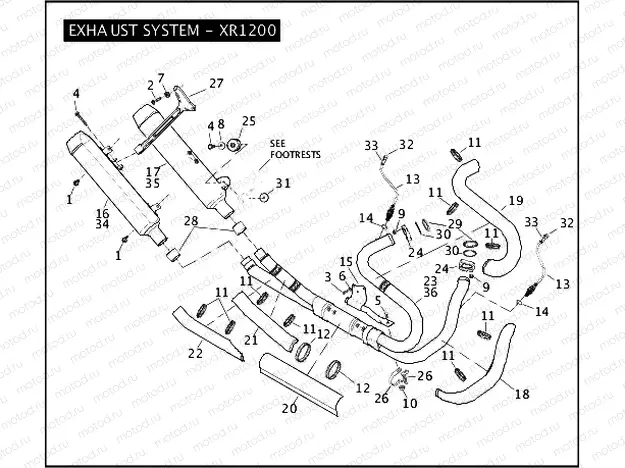 EXHAUST SYSTEM - XR1200