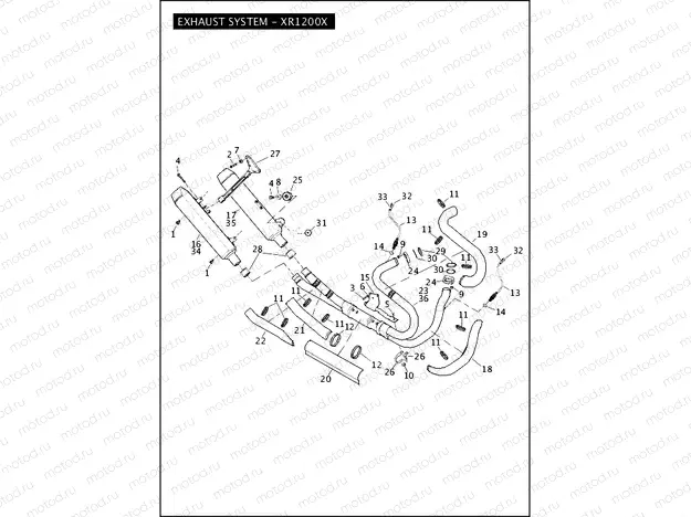 EXHAUST SYSTEM - XR1200X